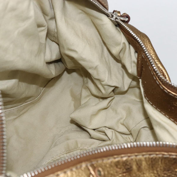 Chloe Paddington Hand Bag Leather Beige Gold Silver Auth am10339V