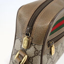 GUCCI GG Supreme Web Sherry Line Bag PVC Beige Gold 56 02 087 Auth am10340-14