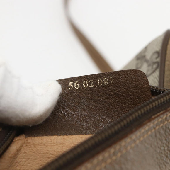 GUCCI GG Supreme Web Sherry Line Bag PVC Beige Gold 56 02 087 Auth am10340