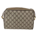 GUCCI GG Supreme Web Sherry Line Bag PVC Beige Gold 56 02 087 Auth am10340-3