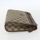 GUCCI GG Supreme Web Sherry Line Old Clutch PVC Beige 014 113 6063 Auth am10356-4