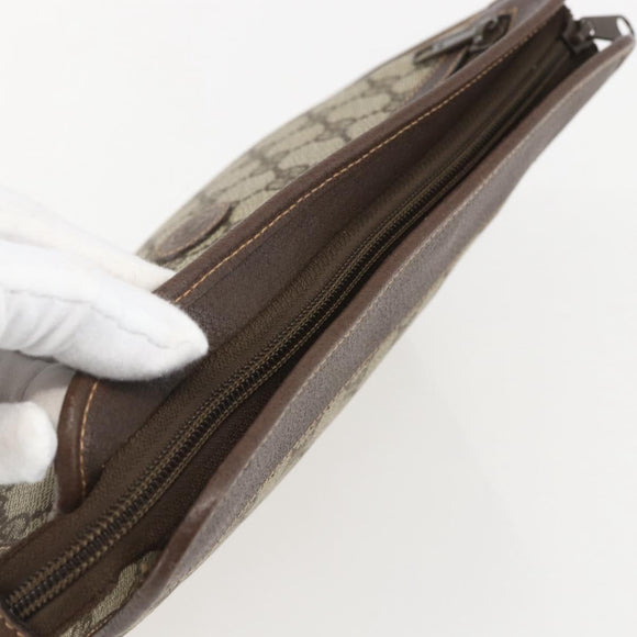 GUCCI GG Supreme Web Sherry Line Old Clutch PVC Beige 014 113 6063 Auth am10356