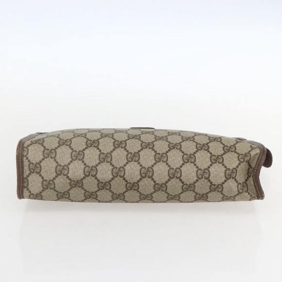 GUCCI GG Supreme Web Sherry Line Old Clutch PVC Beige 014 113 6063 Auth am10356