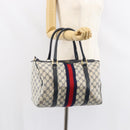 GUCCI GG Supreme Sherry Line Mini Boston Bag PVC Navy Gold Auth am10364-23