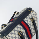 GUCCI GG Supreme Sherry Line Mini Boston Bag PVC Navy Gold Auth am10364-6