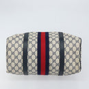 GUCCI GG Supreme Sherry Line Mini Boston Bag PVC Navy Gold Auth am10364-5
