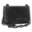 PRADA Chain Shoulder Bag Leather plastic Dark Brown Auth am10365V-1