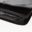 PRADA Chain Shoulder Bag Leather plastic Dark Brown Auth am10365V-9