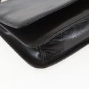 PRADA Chain Shoulder Bag Leather plastic Dark Brown Auth am10365V-14