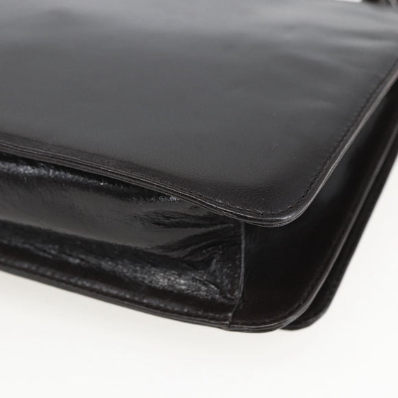 PRADA Chain Shoulder Bag Leather plastic Dark Brown Auth am10365V