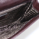 PRADA Chain Shoulder Bag Leather plastic Dark Brown Auth am10365V-19