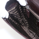 PRADA Chain Shoulder Bag Leather plastic Dark Brown Auth am10365V-20