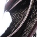 PRADA Chain Shoulder Bag Leather plastic Dark Brown Auth am10365V-21