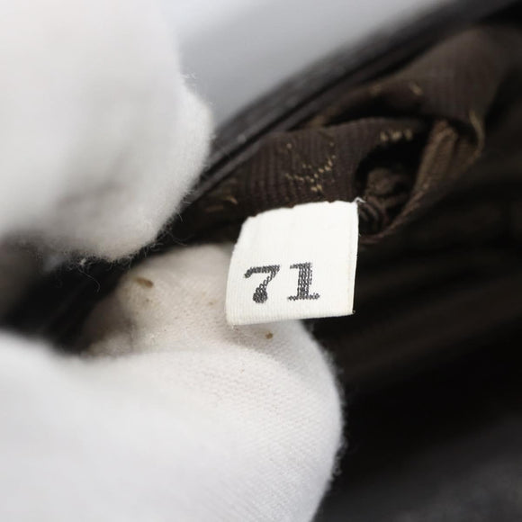 PRADA Chain Shoulder Bag Leather plastic Dark Brown Auth am10365V