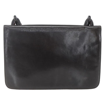 PRADA Chain Shoulder Bag Leather plastic Dark Brown Auth am10365V - 0