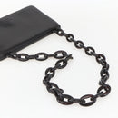 PRADA Chain Shoulder Bag Leather plastic Dark Brown Auth am10365V-7