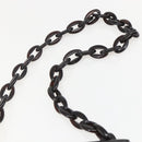 PRADA Chain Shoulder Bag Leather plastic Dark Brown Auth am10365V-8