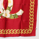CHANEL Scarf Silk Red CC Auth am10367V-10