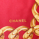 CHANEL Scarf Silk Red CC Auth am10367V-11