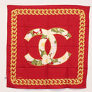 CHANEL Scarf Silk Red CC Auth am10367V-12