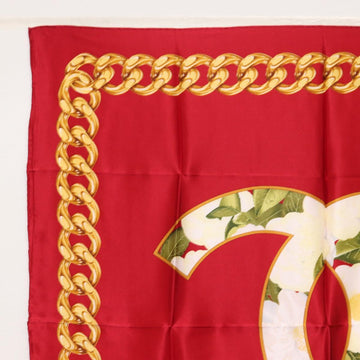 CHANEL Scarf Silk Red CC Auth am10367V - 0