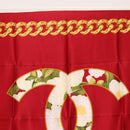 CHANEL Scarf Silk Red CC Auth am10367V-3