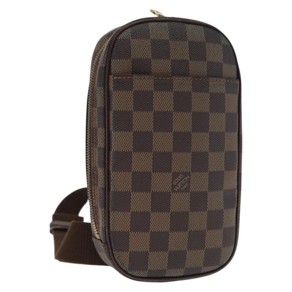 LOUIS VUITTON Damier Ebene Pochette Gange Bag SPO N48048 LV Auth am10401