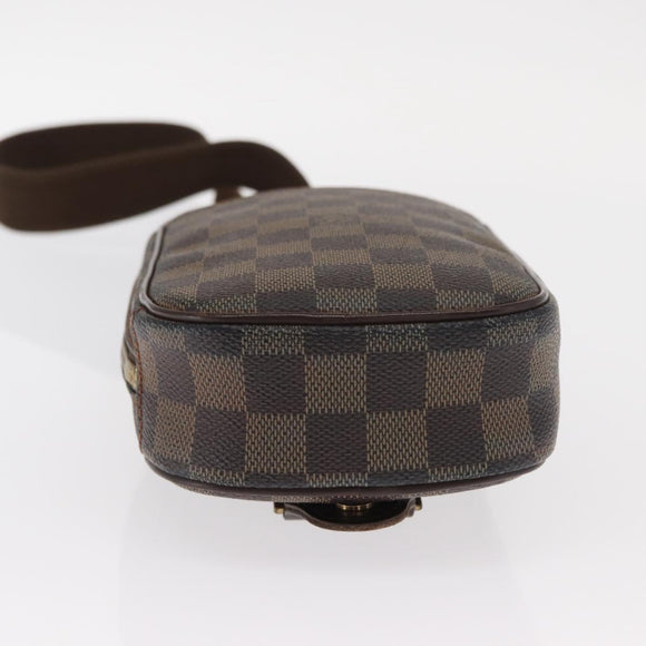 LOUIS VUITTON Damier Ebene Pochette Gange Bag SPO N48048 LV Auth am10401