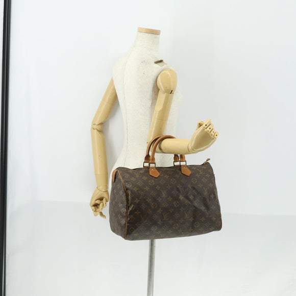 LOUIS VUITTON Monogram Speedy 35 Hand Bag M41524 LV Auth am10413