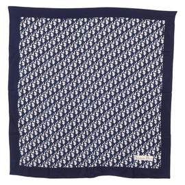 Christian Dior Trotter Scarf Silk Navy Auth am10416