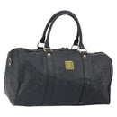MCM Logogram Vicetos Mini Boston Bag PVC Black Gold Auth am10417-1