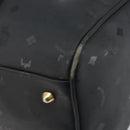 MCM Logogram Vicetos Mini Boston Bag PVC Black Gold Auth am10417-16