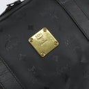MCM Logogram Vicetos Mini Boston Bag PVC Black Gold Auth am10417-12