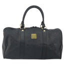 MCM Logogram Vicetos Mini Boston Bag PVC Black Gold Auth am10417-13