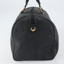 MCM Logogram Vicetos Mini Boston Bag PVC Black Gold Auth am10417-3