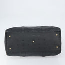 MCM Logogram Vicetos Mini Boston Bag PVC Black Gold Auth am10417-5