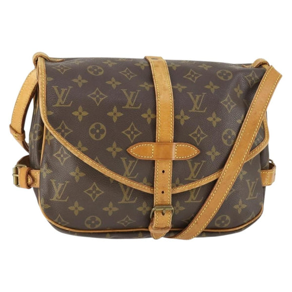 LOUIS VUITTON Monogram Saumur 30 Shoulder Bag M42256 LV Auth am10418