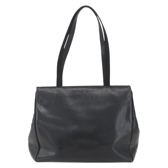 Salvatore Ferragamo Vala Tote Bag Leather Black Gold Auth am10419