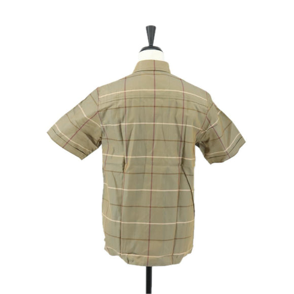 Burberrys Nova Check Short Sleeve Shirt Cotton Beige Auth am10420