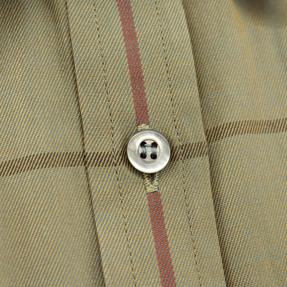 Burberrys Nova Check Short Sleeve Shirt Cotton Beige Auth am10420