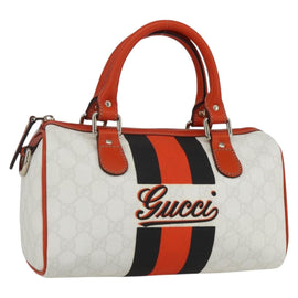 GUCCI GG Supreme Sherry Line Joy Mini Boston Bag PVC White 190257 Auth am10423V