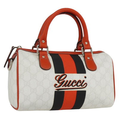 GUCCI GG Supreme Sherry Line Joy Mini Boston Bag PVC White 190257 Auth am10423V