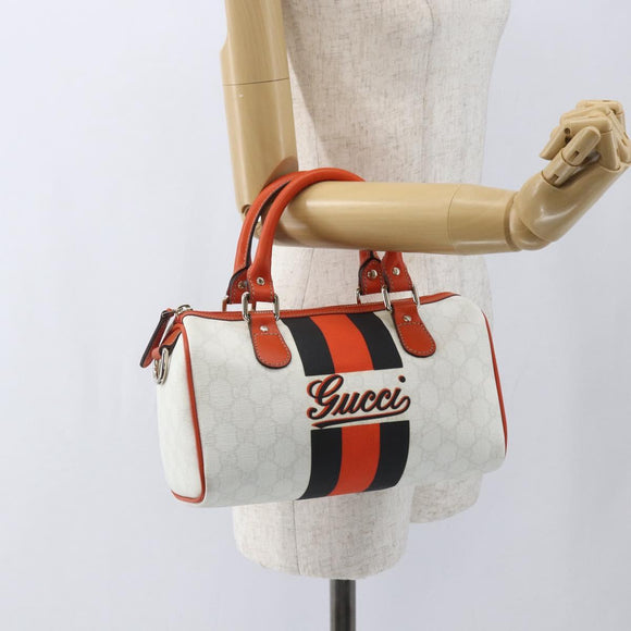 GUCCI GG Supreme Sherry Line Joy Mini Boston Bag PVC White 190257 Auth am10423V