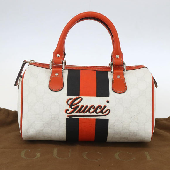 GUCCI GG Supreme Sherry Line Joy Mini Boston Bag PVC White 190257 Auth am10423V