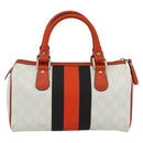 GUCCI GG Supreme Sherry Line Joy Mini Boston Bag PVC White 190257 Auth am10423V-2