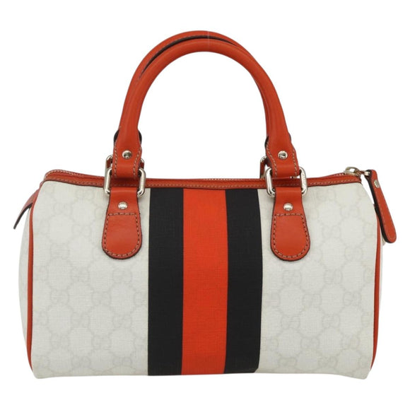 GUCCI GG Supreme Sherry Line Joy Mini Boston Bag PVC White 190257 Auth am10423V