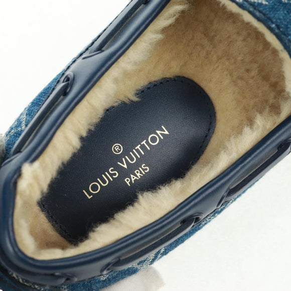 LOUIS VUITTON Arizona Line Mokassin Loafers Denim Schuhe 6 1/2 Blau Auth am10436V