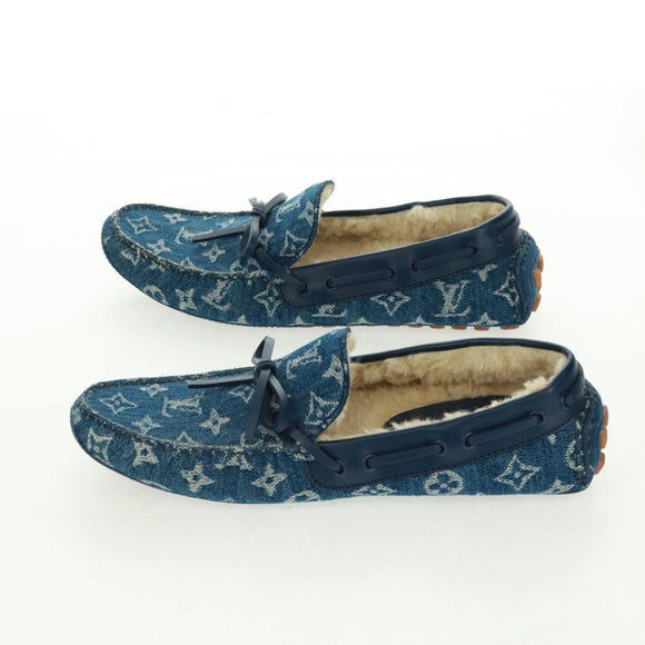 LOUIS VUITTON Arizona Line Mokassin Loafers Denim Schuhe 6 1/2 Blau Auth am10436V