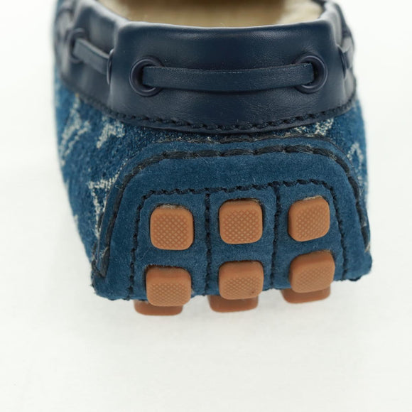 LOUIS VUITTON Arizona Line Moccasin Loafers Denim shoes 6 1/2 Blue Auth am10436V