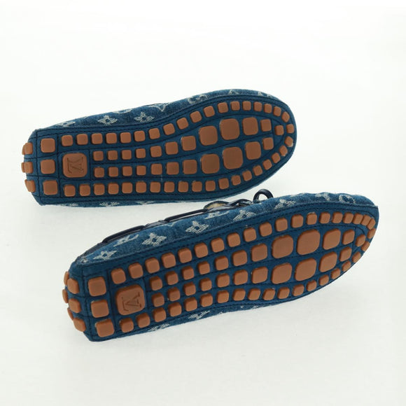 LOUIS VUITTON Arizona Line Moccasin Loafers Denim shoes 6 1/2 Blue Auth am10436V